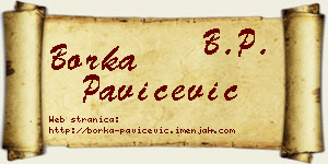 Borka Pavičević vizit kartica